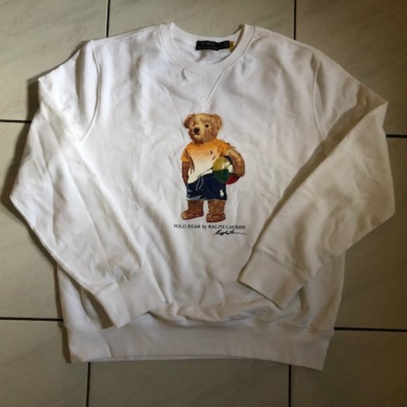 Polo by Ralph Lauren White Sweatshirt with Bear Graphic - Picture 3 of 6